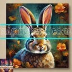 Rabbit Face Gold Frame
  Artistic Digital Wall Art Decor _68