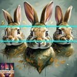Rabbit Face Gold Frame
  Artistic Digital Wall Art Decor _07