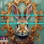 Rabbit Face Gold Frame
Artistic Digital Wall Art Decor _71