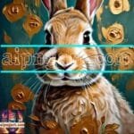 Rabbit
  Face Gold Frame Artistic Digital Wall Art Decor _76