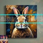 Rabbit Face Gold Frame
Artistic Digital Wall Art Decor _77