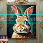 Rabbit Face Gold Frame
Artistic Digital Wall Art Decor _86