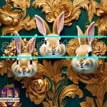 Rabbit Face Gold Frame
  Artistic Digital Wall Art Decor _09