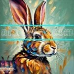 Rabbit Face Gold Frame
  Artistic Digital Wall Art Decor _94
