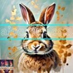 Rabbit Face Gold Frame
  Artistic Digital Wall Art Decor _95