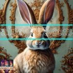 Rabbit Face Gold Frame
  Artistic Digital Wall Art Decor _96