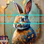 Rabbit Face Gold Frame
Artistic Digital Wall Art Decor _97
