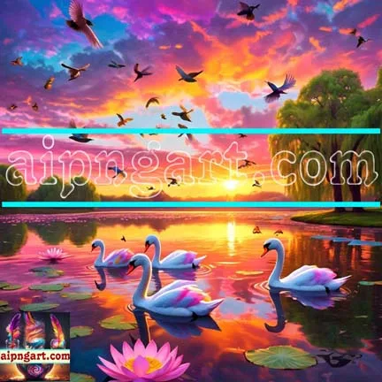 Sunrise
lake Artistic Digital Design Wall Art Home Decor _100 - Image 1