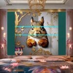 Squirrel Face Gold Frame
Artistic Digital Wall Art Home _108 - Image 2