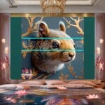 Squirrel Face Gold Frame
Artistic Digital Wall Art Home _109 - Image 2