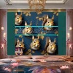 Squirrel Face Gold Frame
  Artistic Digital Wall Art Home _116 - Image 2