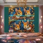 Squirrel Face Gold Frame
  Artistic Digital Wall Art Home _117 - Image 2