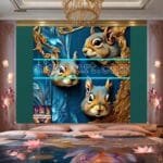 Squirrel Face Gold Frame
  Artistic Digital Wall Art Home _12 - Image 2