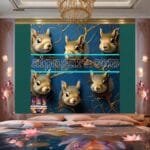 Squirrel Face Gold Frame
  Artistic Digital Wall Art Home _120 - Image 2