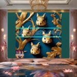 Squirrel Face Gold Frame
  Artistic Digital Wall Art Home _133 - Image 2