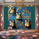 Squirrel Face Gold Frame
  Artistic Digital Wall Art Home _135 - Image 2