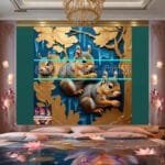 Squirrel
  Face Gold Frame Artistic Digital Wall Art Home _20 - Image 2
