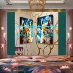 Squirrel Face Gold Frame
  Artistic Digital Wall Art Home _39 - Image 2