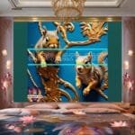 Squirrel Face Gold Frame
  Artistic Digital Wall Art Home _42 - Image 2