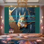 Squirrel Face Gold Frame
Artistic Digital Wall Art Home _46 - Image 2