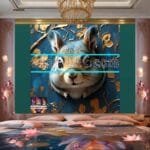 Squirrel
  Face Gold Frame Artistic Digital Wall Art Home _49 - Image 2