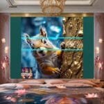 Squirrel Face Gold Frame
  Artistic Digital Wall Art Home _51 - Image 2