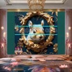 Squirrel
  Face Gold Frame Artistic Digital Wall Art Home _53 - Image 2
