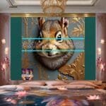 Squirrel
  Face Gold Frame Artistic Digital Wall Art Home _60 - Image 2