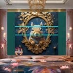 Squirrel Face Gold Frame
  Artistic Digital Wall Art Home _66 - Image 2