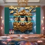 Squirrel Face Gold Frame
  Artistic Digital Wall Art Home _71 - Image 2