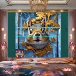 Squirrel Face Gold Frame
Artistic Digital Wall Art Home _73 - Image 2