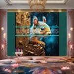 Squirrel Face Gold Frame
  Artistic Digital Wall Art Home _75 - Image 2