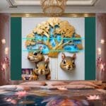 Squirrel Face Gold Frame
  Artistic Digital Wall Art Home _08 - Image 2