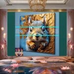 Squirrel Face Gold Frame
Artistic Digital Wall Art Home _80 - Image 2