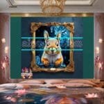 Squirrel Face Gold Frame
  Artistic Digital Wall Art Home _82 - Image 2