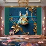 Squirrel Face Gold Frame
  Artistic Digital Wall Art Home _86 - Image 2