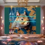 Squirrel Face Gold Frame
Artistic Digital Wall Art Home _88 - Image 2