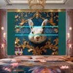 Squirrel Face Gold Frame
  Artistic Digital Wall Art Home _92 - Image 2
