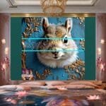 Squirrel Face Gold Frame
  Artistic Digital Wall Art Home _94 - Image 2