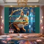 Squirrel Face Gold Frame
  Artistic Digital Wall Art Home _97 - Image 2