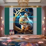 Squirrel Face Gold Frame
Artistic Digital Wall Art Home _98 - Image 2