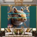 Squirrel Face Gold Frame
Artistic Digital Wall Art Home _109 - Image 3