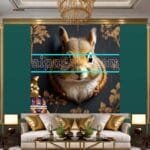 Squirrel Face Gold Frame
  Artistic Digital Wall Art Home _114 - Image 3