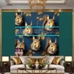 Squirrel Face Gold Frame
  Artistic Digital Wall Art Home _116 - Image 3