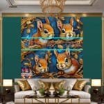 Squirrel Face Gold Frame
  Artistic Digital Wall Art Home _117 - Image 3