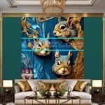 Squirrel Face Gold Frame
  Artistic Digital Wall Art Home _12 - Image 3