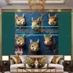Squirrel Face Gold Frame
  Artistic Digital Wall Art Home _120 - Image 3