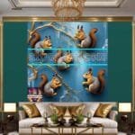 Squirrel Face Gold Frame
  Artistic Digital Wall Art Home _125 - Image 3