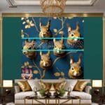 Squirrel Face Gold Frame
  Artistic Digital Wall Art Home _127 - Image 3