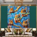 Squirrel Face Gold Frame
Artistic Digital Wall Art Home _131 - Image 3